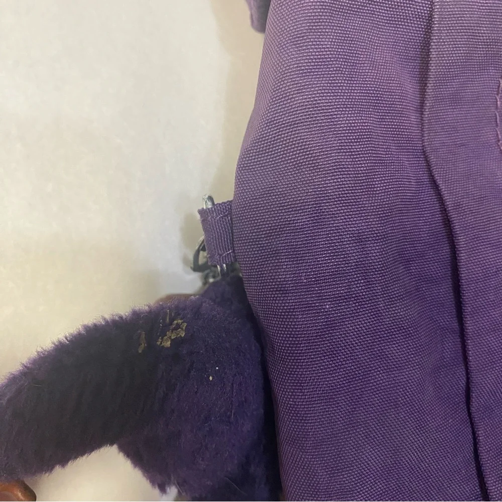 Kipling Belammie Hobo Crossbody Bag Purse Purple Gorilla Keychain